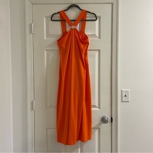 COPY - Orange maxi dress with keyhole halter top